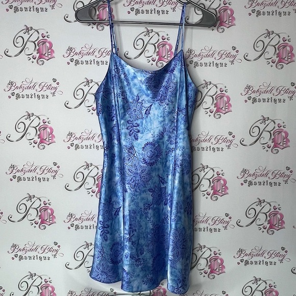 versailles Dresses & Skirts - Versailles dress paisley Blue Floral Slip shiny shimmer boho Dress